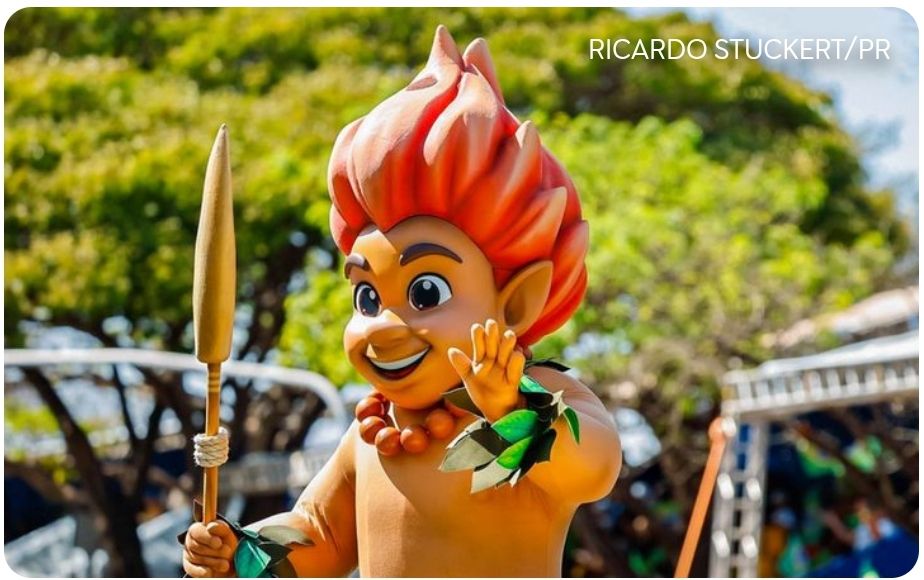 Desfile do 7 de setembro teve eixo dedicado à COP30 com a presença do Curupira, mascote da conferência